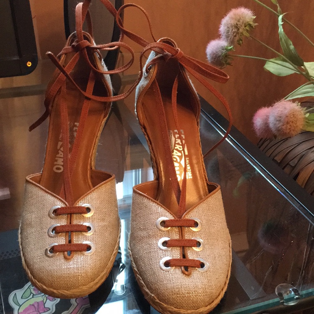 Salvatore Ferragamo espadrilles, brand new .